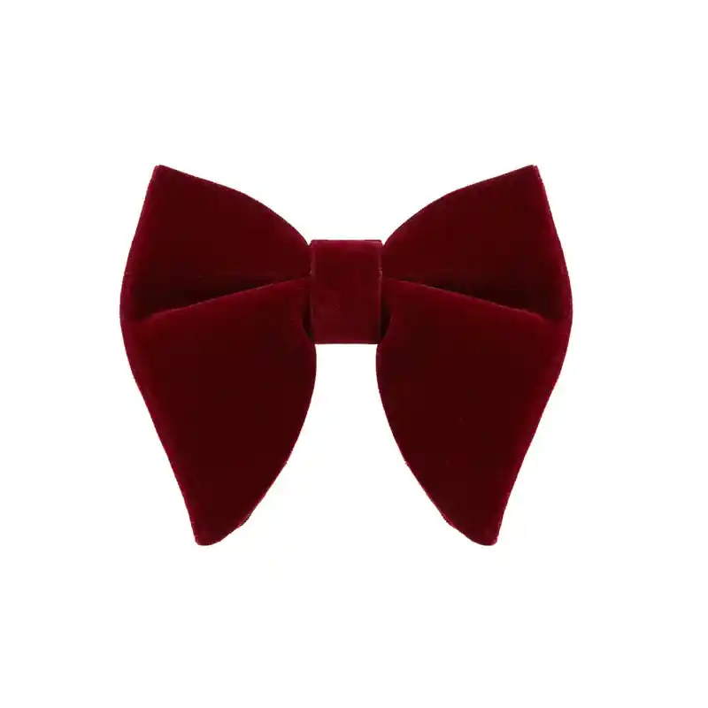 Burgundy Velvet Butterfly Bow Tie
