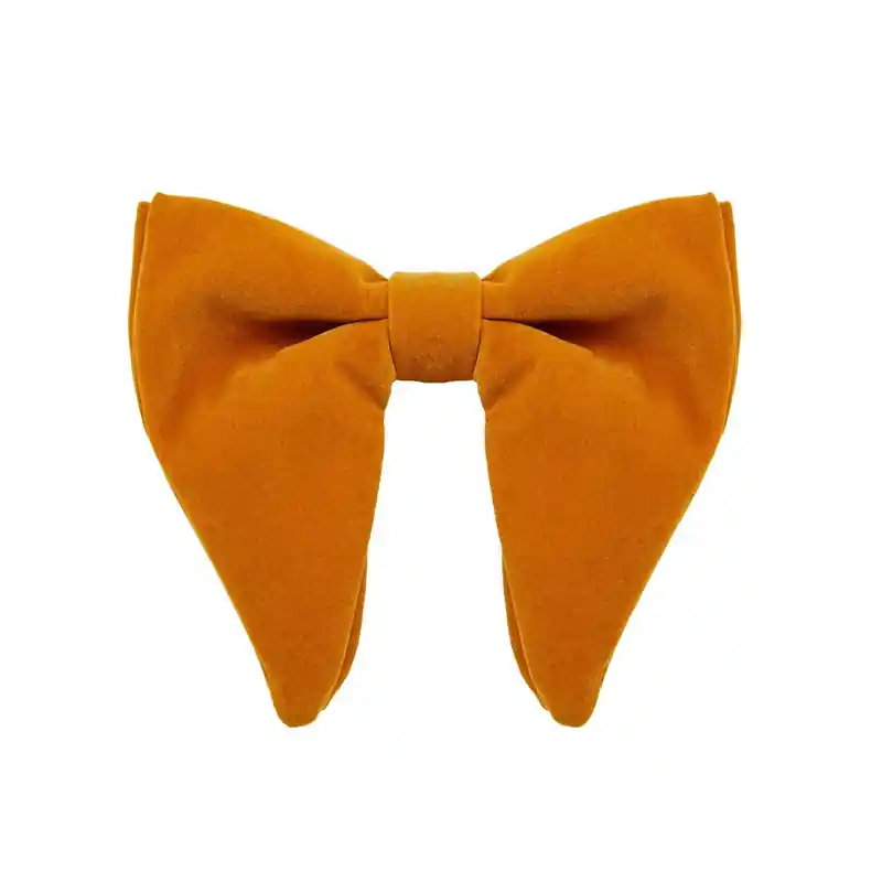 Mustard Velvet Butterfly Bow Tie