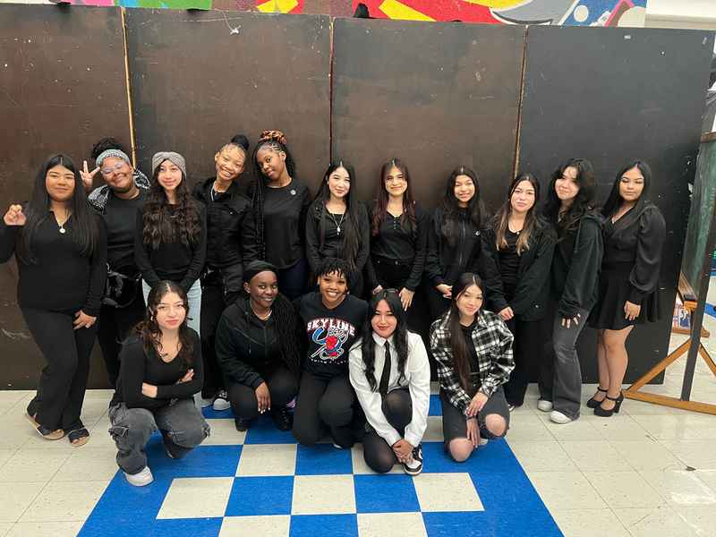 A gallery of students leading a fashion-focused event as part of the Dress for Success initiative at Skyline High School. — photo 7