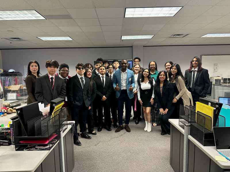 A gallery of students at the Dress for Success initiative gaining professional attire and career readiness skills at Townview High School, Dallas ISD. — photo 4