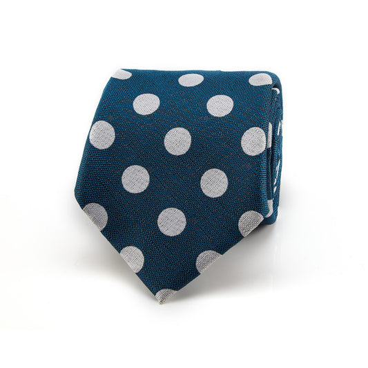 White and Blue Polka Dot Tie