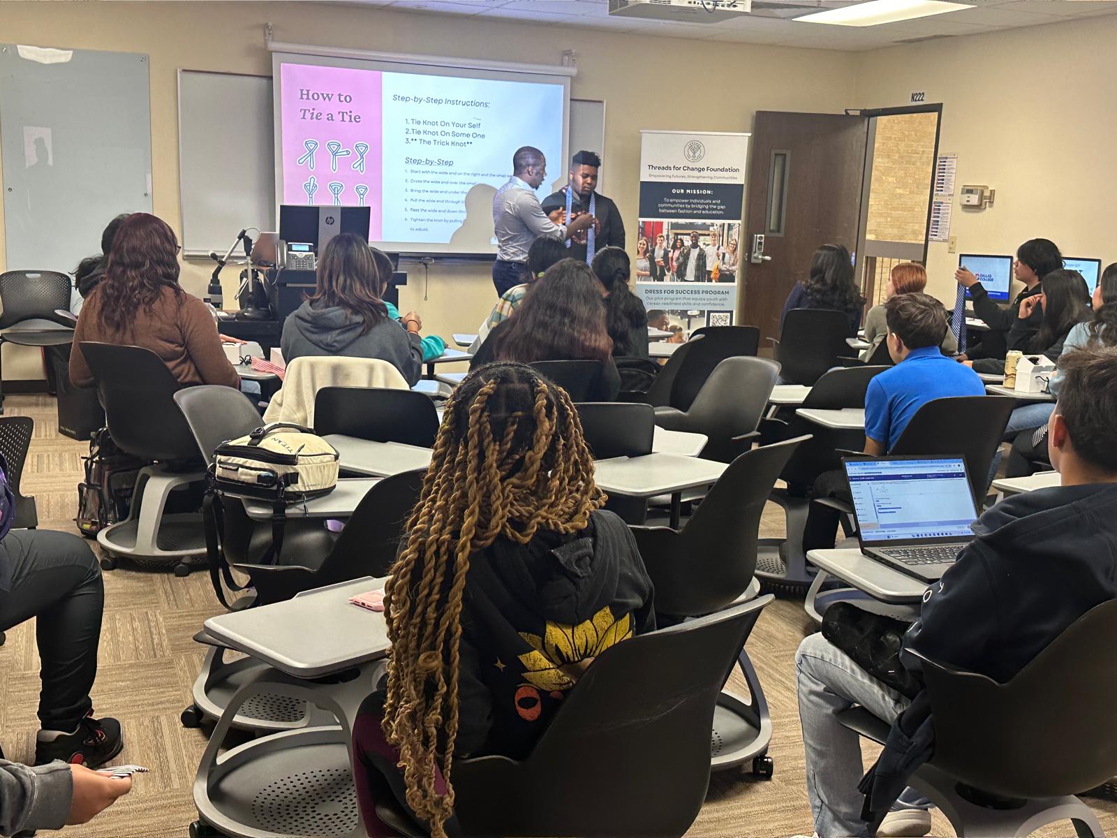 Dress for Success: School Partnership Presentations: Empowering Business PTECH Students in partnership with Richardson ISD